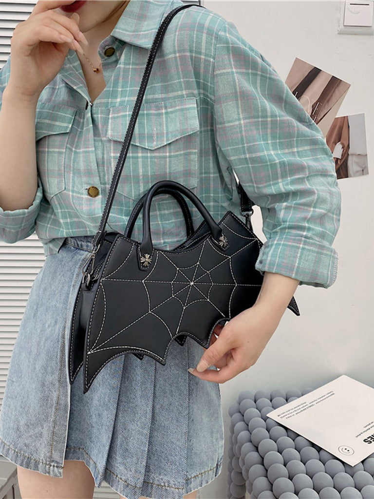 Borsa nera retrò con ragno di Halloween