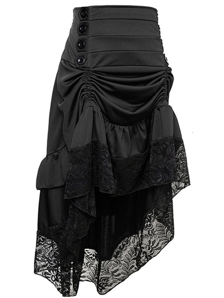 Gonna con volant gotica in pizzo solido di Halloween