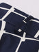 Gonna svasata con cintura scozzese blu navy anni '50