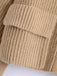 Maglione lavorato a maglia con collo di pelliccia kaki anni '50