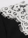 Abito solido patchwork in pizzo nero anni '50