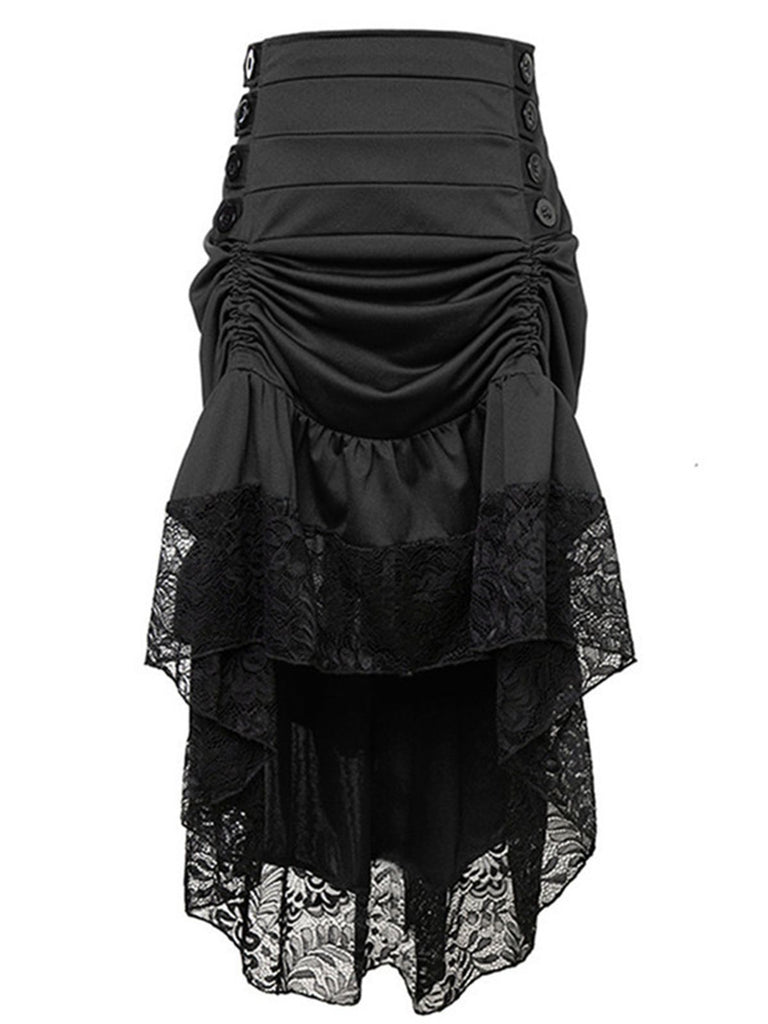 Gonna con volant gotica in pizzo solido di Halloween