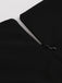 Abito solido patchwork in pizzo nero anni '50