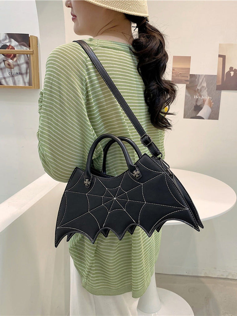 Borsa nera retrò con ragno di Halloween