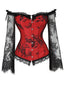 Corsetto patchwork di pizzo steampunk di Halloween