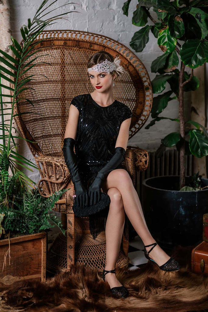 Abito anni '20 con frange e flapper