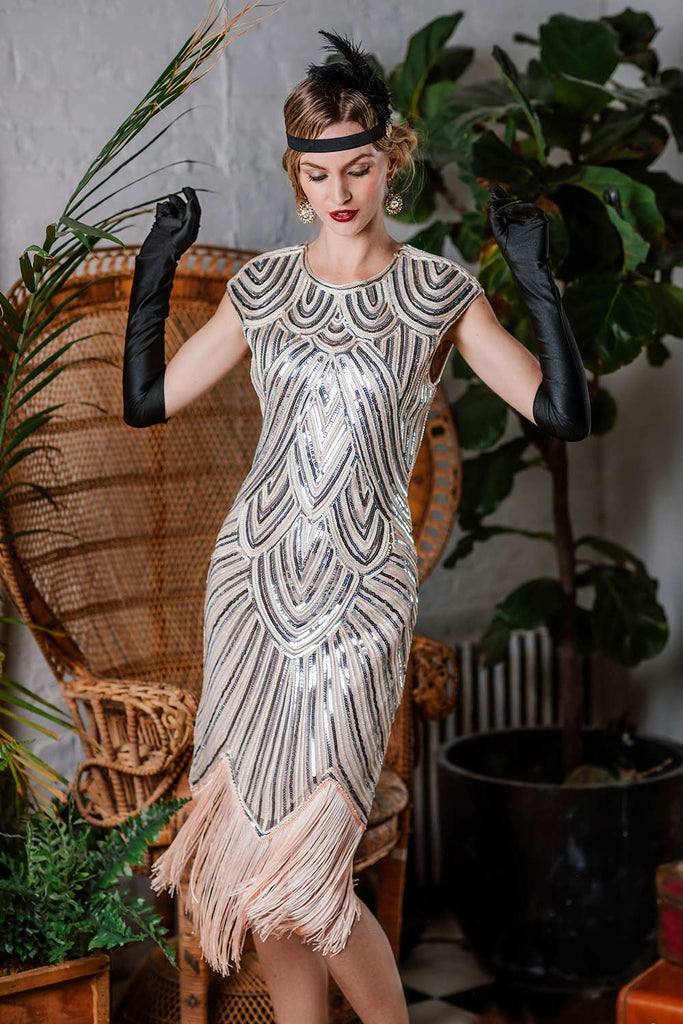 Vestito da flapper Gatsby con nappe anni 20 Retro Stage