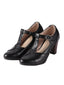 Scarpe con tacco grosso nero retrò