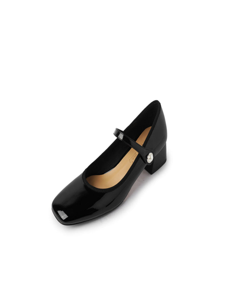 Scarpe in pelle verniciata con cinturino sul collo del piede retro Retro Stage