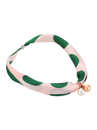 Collana retrò in seta di gelso con perle a pois