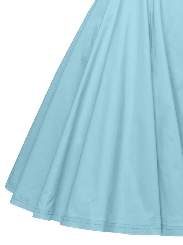Vestito Swing con colletto rovesciato solido anni '50