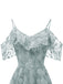 Vestito con volant sulle spalle scoperte in pizzo anni '50