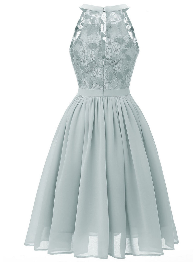 Abito svasato in pizzo floreale anni '50