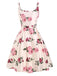 Abito rosa a fiori rosa degli anni '50
