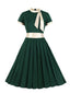 Vestito altalena con fiocco e collo in piedi anni '50