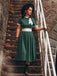 Vestito altalena con fiocco e collo in piedi anni '50