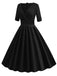 Vestito Swing con piega a cuore solido anni '50