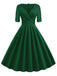 Vestito Swing con piega a cuore solido anni '50