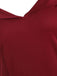 Vestito rosso a spalla fredda anni '50 con scollo a barchetta