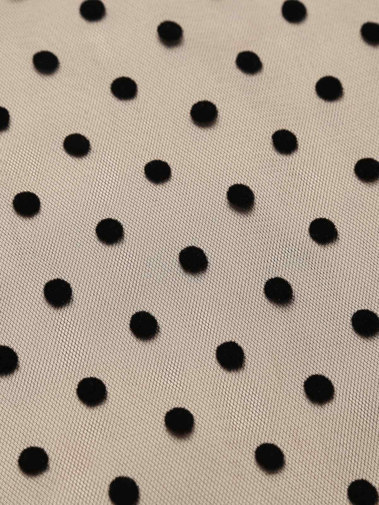 Abito svasato nero a pois anni '50