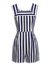 Pagliaccetto e gonna da marinaio a righe anni '50 blu navy