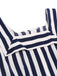 Pagliaccetto e gonna da marinaio a righe anni '50 blu navy