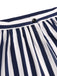 Pagliaccetto e gonna da marinaio a righe anni '50 blu navy