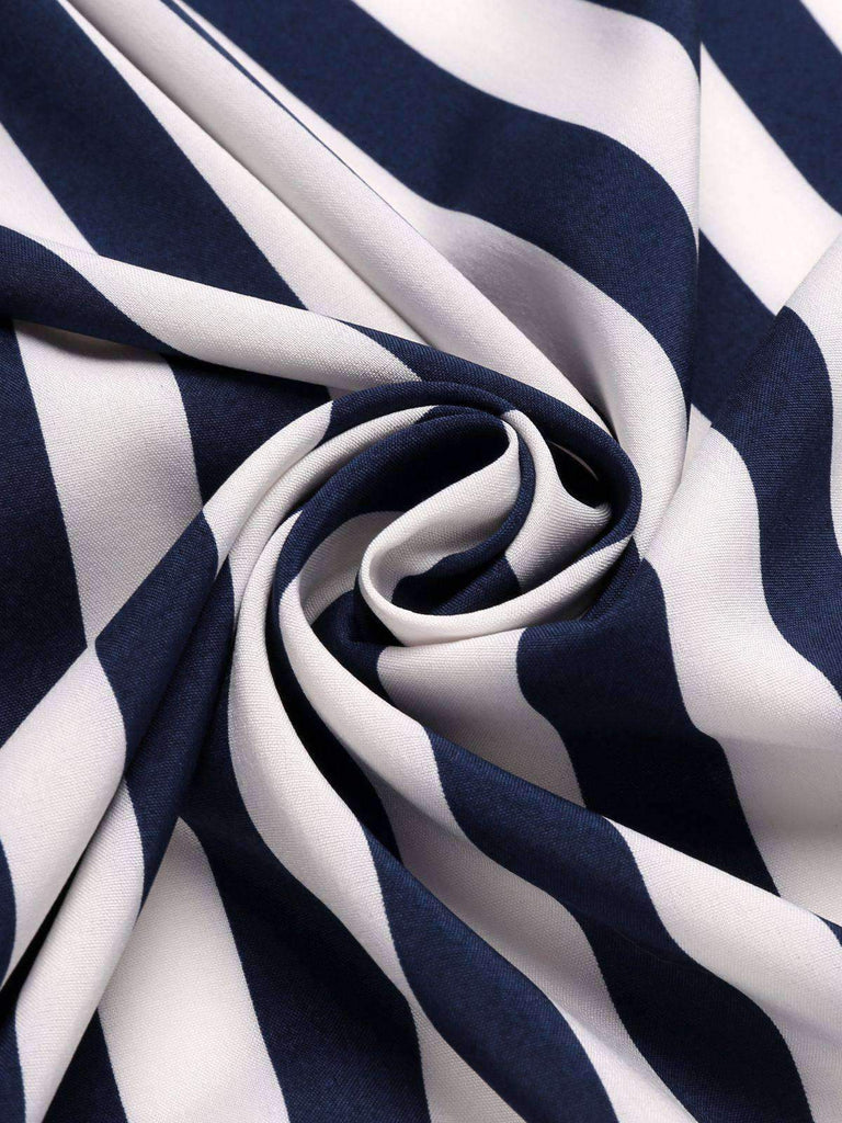 Pagliaccetto e gonna da marinaio a righe anni '50 blu navy