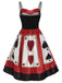 Vestito rosso da poker con cinturino anni '50