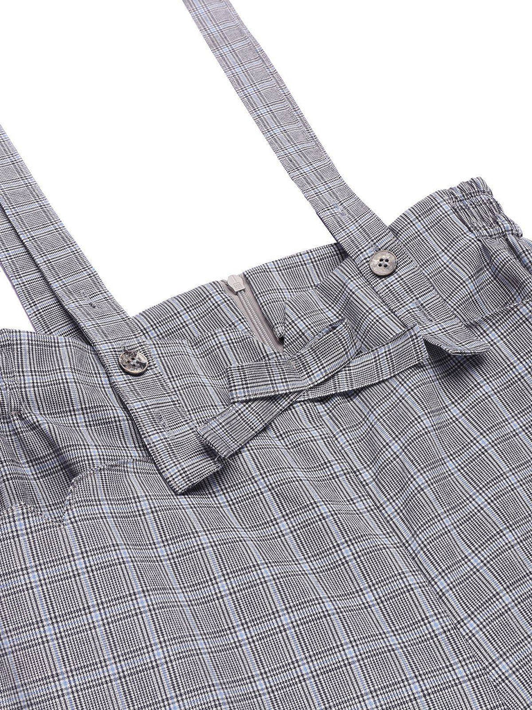 2 pezzi camicetta anni '50 e pantaloni con bretelle