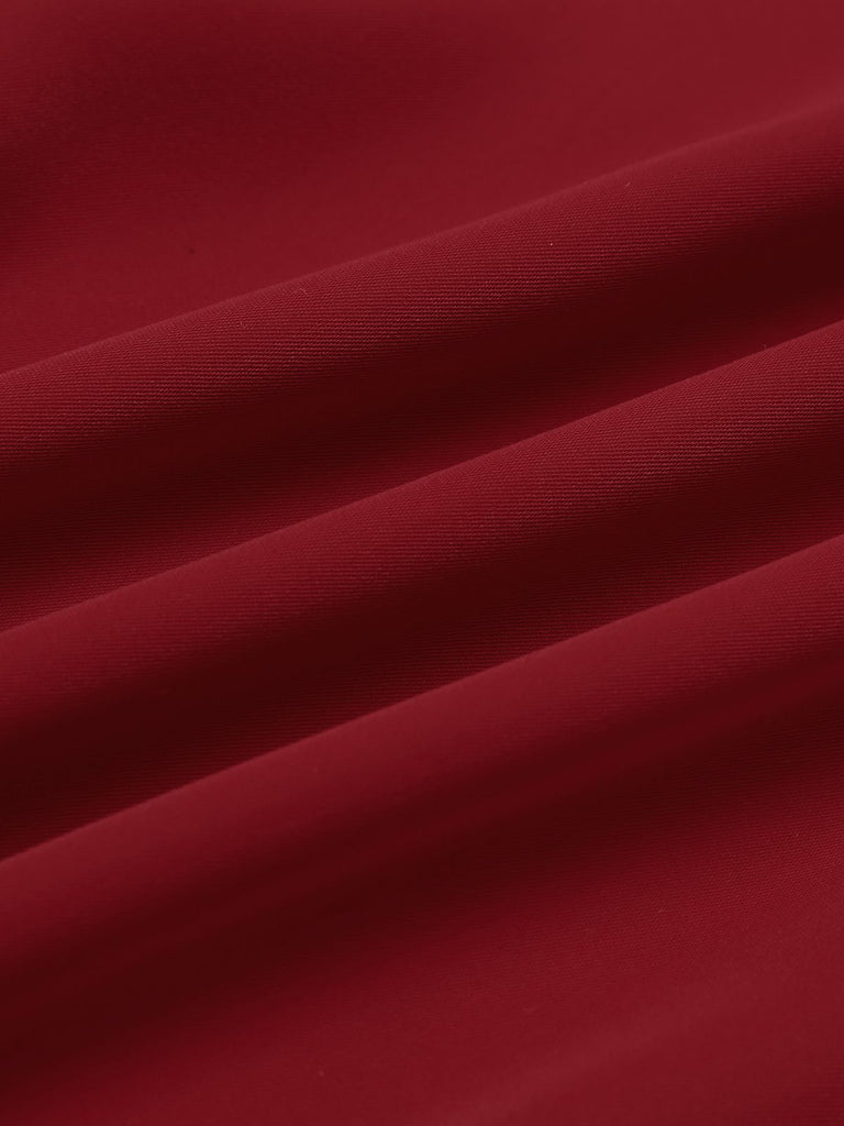 Vestito aderente rosso a tinta unita anni '60
