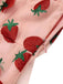 Abito Swing Fragola in pizzo rosa anni '50