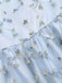 Abito blu in pizzo con ricamo floreale anni '50
