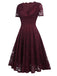 Abito swing solido in pizzo floreale anni '50