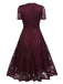 Abito swing solido in pizzo floreale anni '50
