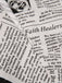 Abito a mantella da pipistrello stampa giornale bianco anni '50
