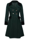 Cappotto con bottoni tinta unita verde scuro anni '50