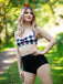 Bikini a pieghe incrociate plaid anni '50