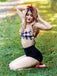 Bikini a pieghe incrociate plaid anni '50