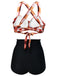 Bikini a pieghe incrociate plaid anni '50