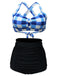 Bikini a pieghe incrociate plaid anni '50