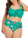 Completo bikini a farfalla plissettato taglie forti