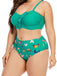 Completo bikini a farfalla plissettato taglie forti