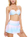 Set bikini rosa sfumato con gonna a conchiglia