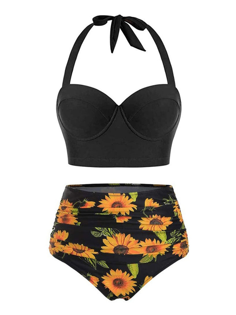 Bikini a girasole con ferretto plissettato