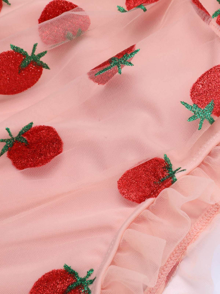 Set Tankini in pizzo alla fragola