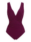 Costume intero scollo a V viola lampone