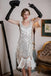 Abito bianco flapper con frange anni '20