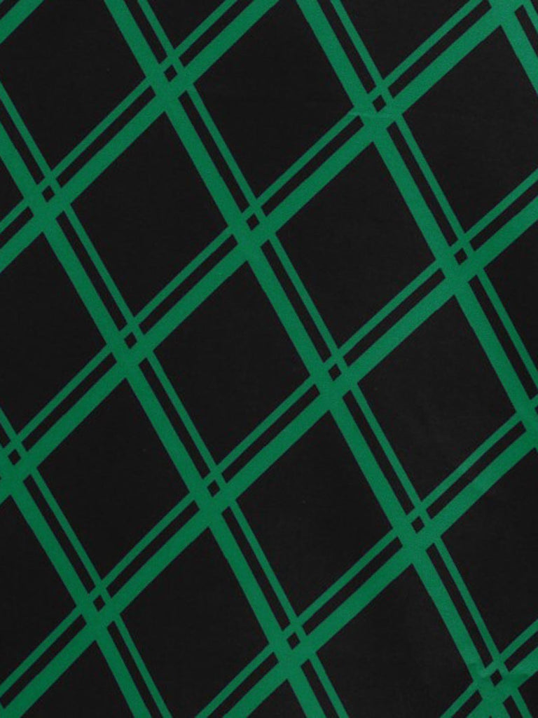 Abito verde scampanato scozzese anni '50 con cintura
