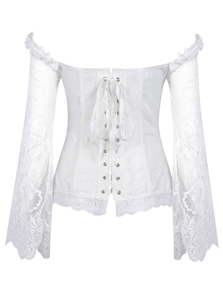 Corsetto patchwork di pizzo steampunk di Halloween